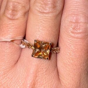 Bomb Party Smokey Topaz Crystal Ring Size 7